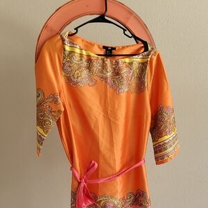 H&M Orange Pink Embellished Sheath Dress